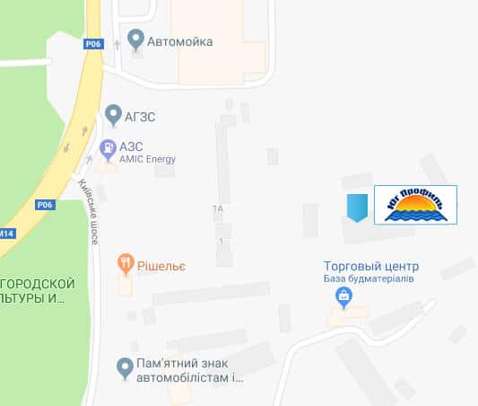 Фото карта производителя металлочерепицы "Юг Профиль" г. Николаев